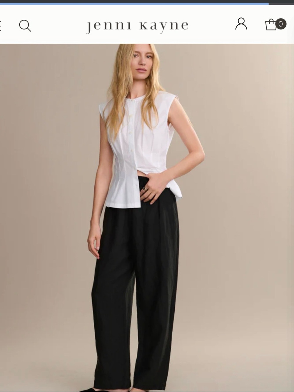 Jenni Kayne Black Wide-Leg Linen Trousers